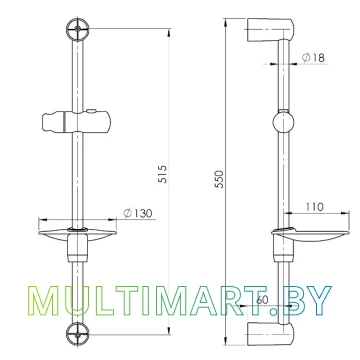 Душевой гарнитур Rubineta Practic-Fresh (624023) картинка 3